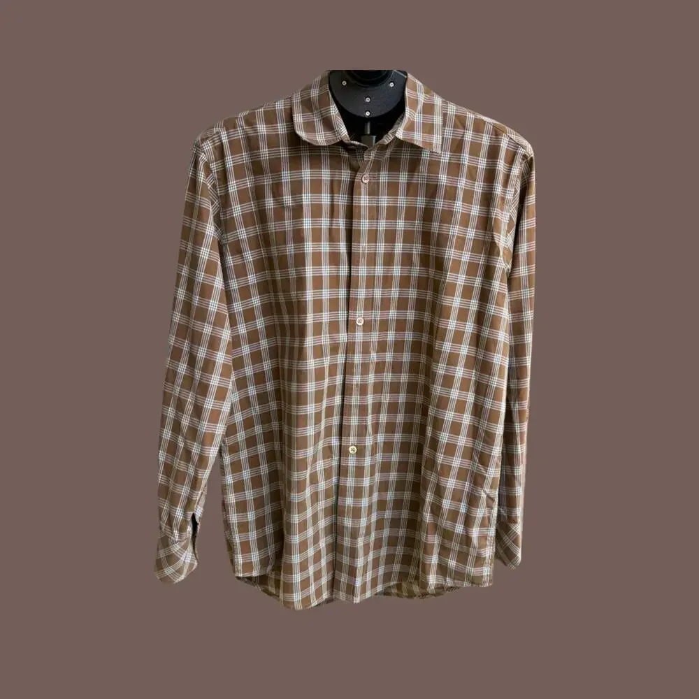 Banana Republic Buttondown Shirt | Brown Plaid | Size S | Vintage